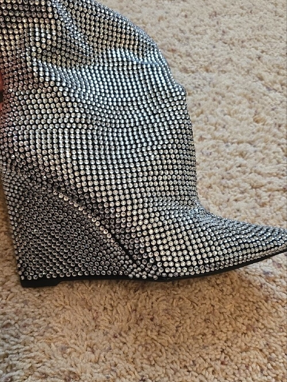Silver Embellished Knee-High Wedge Boot - Women - Picture 11 of 12